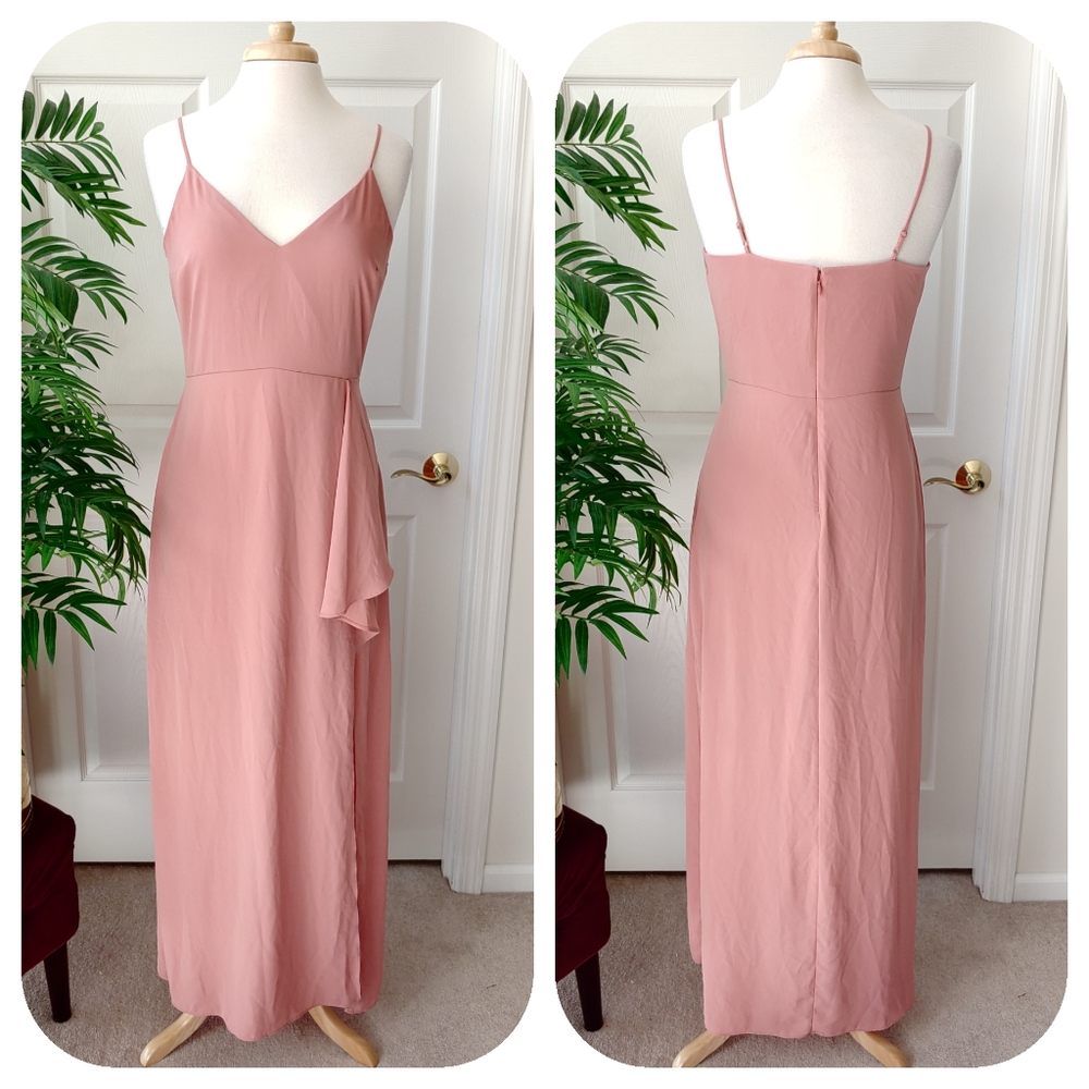(SOLD) Express Ruffle Slit Maxi Dress Size 8 - Picture 1 of 7